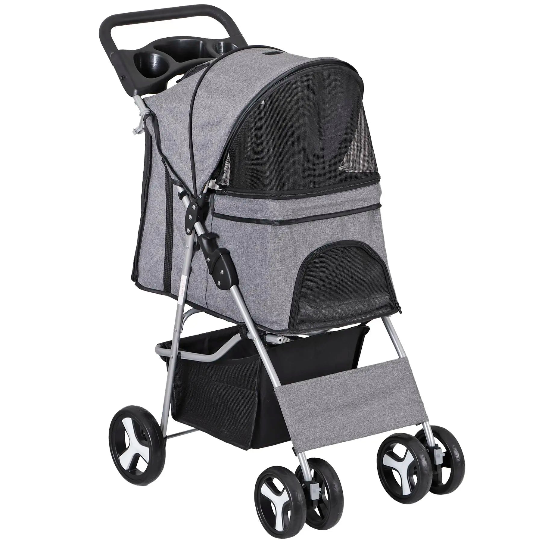 Segawe Foldable Pet Dog Stroller for Small Cat Dog with Storage Basket & Cup Holder for Pet Travel,Summerwins